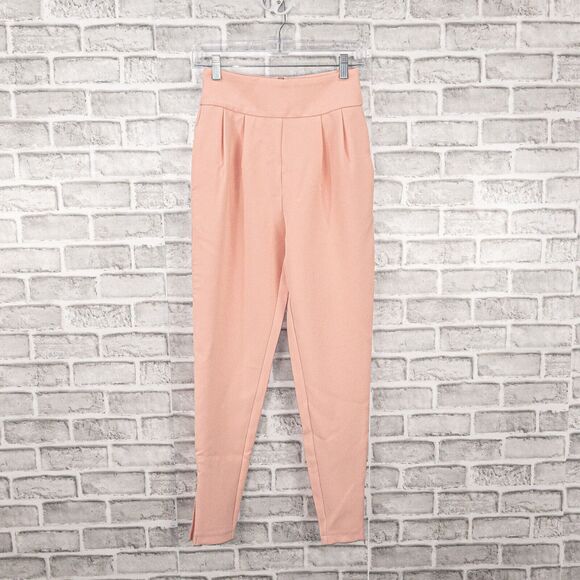 Odd Muse London Women’s Pink Pleated High Rise Ankle Zip Trousers XS NWT - Picture 11 of 14